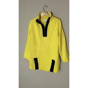 1990s Black Yellow SKI SWEATER VINTAGE MICHAEL SIMON OS RARE! Pullover